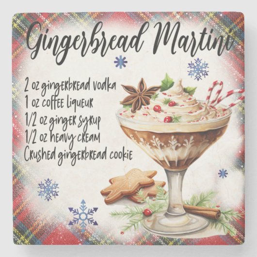 Gingerbread Martini Recept Marmeren Onderzetter (Voorkant)