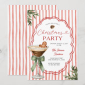 Gingerbread martini Stripe & Holiday Christmas  Kaart (Voorkant / Achterkant)