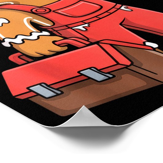 Gingerbread Mechanic Handyman Fixer Worker Christm Poster (Hoek)