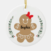 Gingerbread Meisje Aangepaste Kerstvakantie Keramisch Ornament (Voorkant)