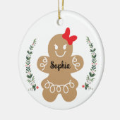 Gingerbread Meisje Aangepaste Kerstvakantie Keramisch Ornament (Links)