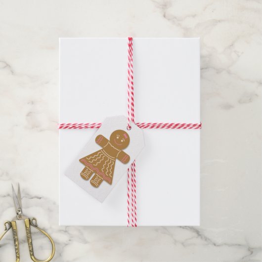 Gingerbread Meisje Cadeaulabel (Met Touw)