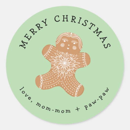Gingerbread meisje cookie gift sticker (Voorkant)