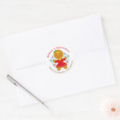Gingerbread Meisje Gepersonaliseerde vakantie Labe Ronde Sticker (Envelop)