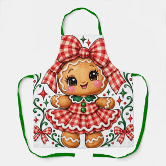 Gingerbread meisje in rode geruite jurk schort