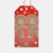 Gingerbread Meisje Jongen Pepermunt Feestdagen Ker Cadeaulabel (Achterkant)