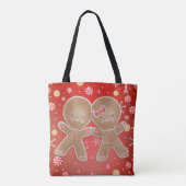 Gingerbread Meisje Jongen Pepermunt Vakantie Kerst Tote Bag (Achterkant)