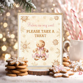 Gingerbread Meisje Kerst Baby shower Favor Sign Poster