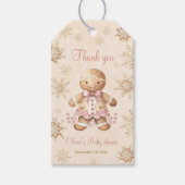 Gingerbread Meisje Kerst Baby shower Labels Cadeaulabel (Voorkant)