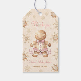 Gingerbread Meisje Kerst Baby shower Labels Cadeaulabel