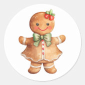 Gingerbread Meisje Kerst sticker (Voorkant)