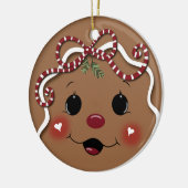 Gingerbread meisje kerstversiering keramisch ornament (Links)