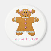 Gingerbread Meisje Koelkast Magnet ~ personalisere (Voorkant)