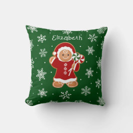 Gingerbread Meisje met Pepermunt Lolly's Kussen