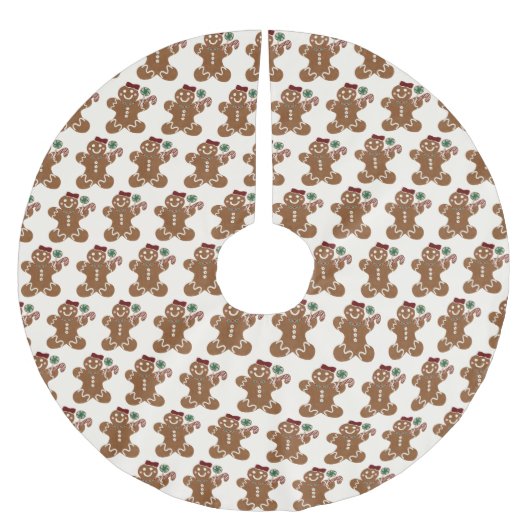 Gingerbread Meisje met rode boog en snoepjes Kerstboom Rok (Voorkant)