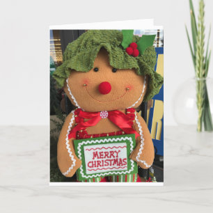 GINGERBREAD MEISJE MET WENSEN VOOR EEN VROLIJK KER FEESTDAGEN KAART