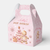 Gingerbread Meisje Roze Kerst Baby shower Gable Bedankdoosjes (Achterkant)