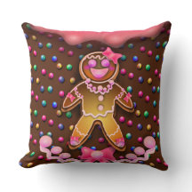 Gingerbread Meisje Roze Suiker Ijs Kandij Stippen 