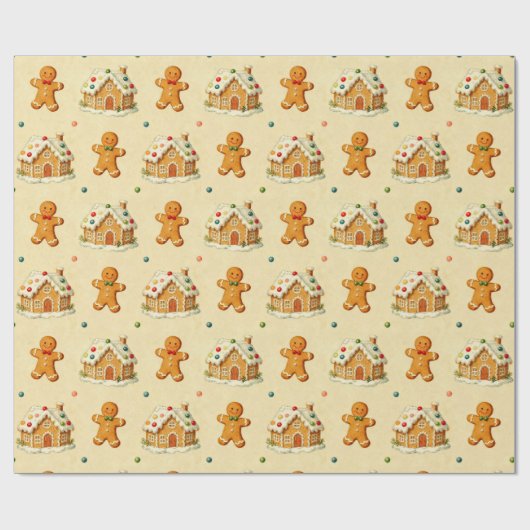 Gingerbread Men Cadeaupapier (Vlak)