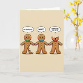 Gingerbread Men Christmas Comic Bite Humor Kaart (Gele Bloem)