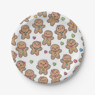 Gingerbread Men Christmas Paper Plates Papieren Bordje