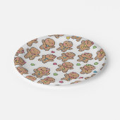 Gingerbread Men Christmas Paper Plates Papieren Bordje (Gekanteld)