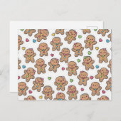 Gingerbread Men Christmas Postcard Feestdagenkaart (Voorkant / Achterkant)