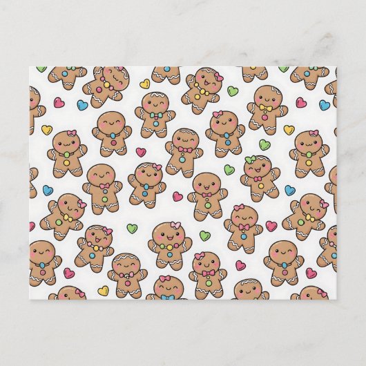 Gingerbread Men Christmas Postcard Feestdagenkaart (Voorkant)