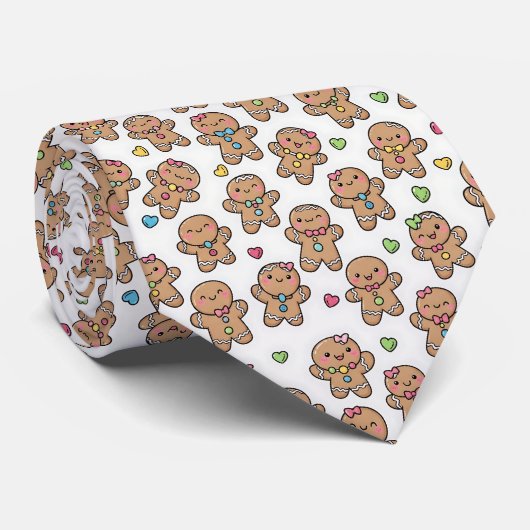 Gingerbread Men Christmas Tie Stropdas (Opgerold)