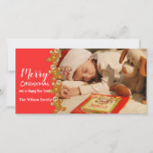 Gingerbread Men fotografie Feestdagenkaart (Voorkant)