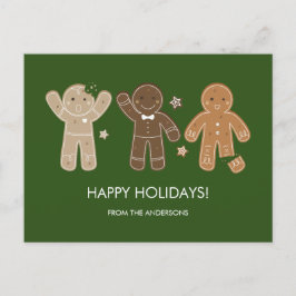 Gingerbread Men Holiday Postcard Feestdagenkaart