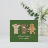 Gingerbread Men Holiday Postcard Feestdagenkaart (Staand voorkant)