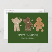 Gingerbread Men Holiday Postcard Feestdagenkaart (Voorkant / Achterkant)