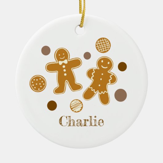 Gingerbread Mensen Keramisch Ornament (Voorkant)
