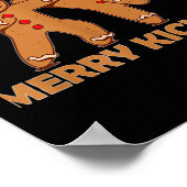 Gingerbread Merry Kickmas Funny Karate Santa Famil Poster (Hoek)