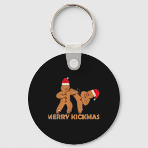 Gingerbread Merry Kickmas Funny Karate Santa Famil Sleutelhanger