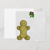 Gingerbread Mistletoe Christmas Gepersonaliseerde  Feestdagenkaart (Voorkant / Achterkant)