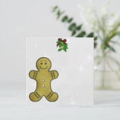 Gingerbread Mistletoe Christmas Gepersonaliseerde  Feestdagenkaart (Staand voorkant)