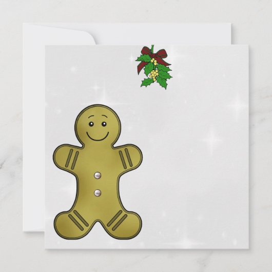 Gingerbread Mistletoe Christmas Gepersonaliseerde  Feestdagenkaart (Voorkant)