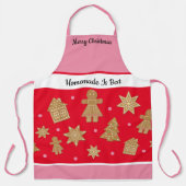 Gingerbread Moeder Dochter Kerstmis Aangepaste Tek Schort (Voorkant)