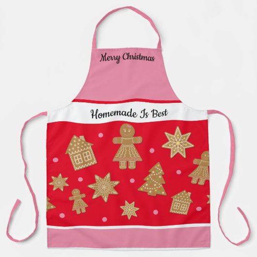 Gingerbread Moeder Dochter Kerstmis Aangepaste Tek Schort (Voorkant)