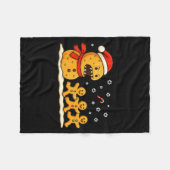 Gingerbread Monster Chase Funny Christmas Cookie X Fleece Deken (Voorkant (Horizontaal))