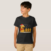 Gingerbread Monster Chase Funny Christmas Cookie X T-shirt (Voorkant volledig)