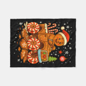 Gingerbread Monster Truck Christmas Snow Cute Xmas Fleece Deken (Voorkant (Horizontaal))