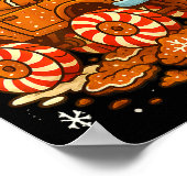 Gingerbread Monster Truck Christmas Snow Cute Xmas Poster (Hoek)