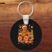 Gingerbread Monster Truck Christmas Snow Cute Xmas Sleutelhanger (Voorkant)