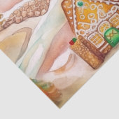 Gingerbread Mountain Huizen Kerst Weefsel Papier (Detail)