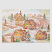 Gingerbread Mountain Huizen Kerst Weefsel Papier (Voorkant)