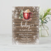 Gingerbread Mug Christmas Baby Shower Invitation Kaart (Staand voorkant)