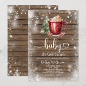 Gingerbread Mug Christmas Baby Shower Invitation Kaart (Voorkant / Achterkant)